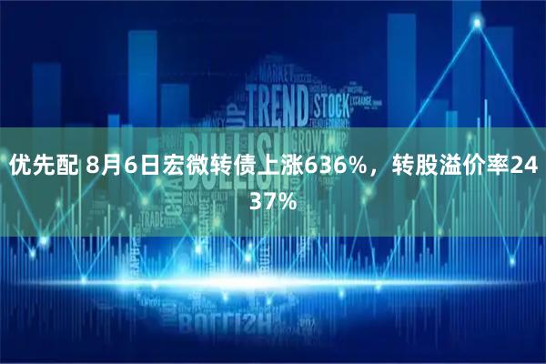 优先配 8月6日宏微转债上涨636%，转股溢价率2437%