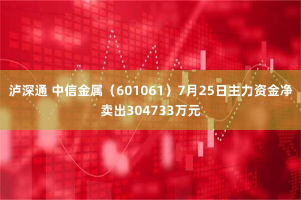 泸深通 中信金属(601061)7月25日主力资金净卖出304733万元